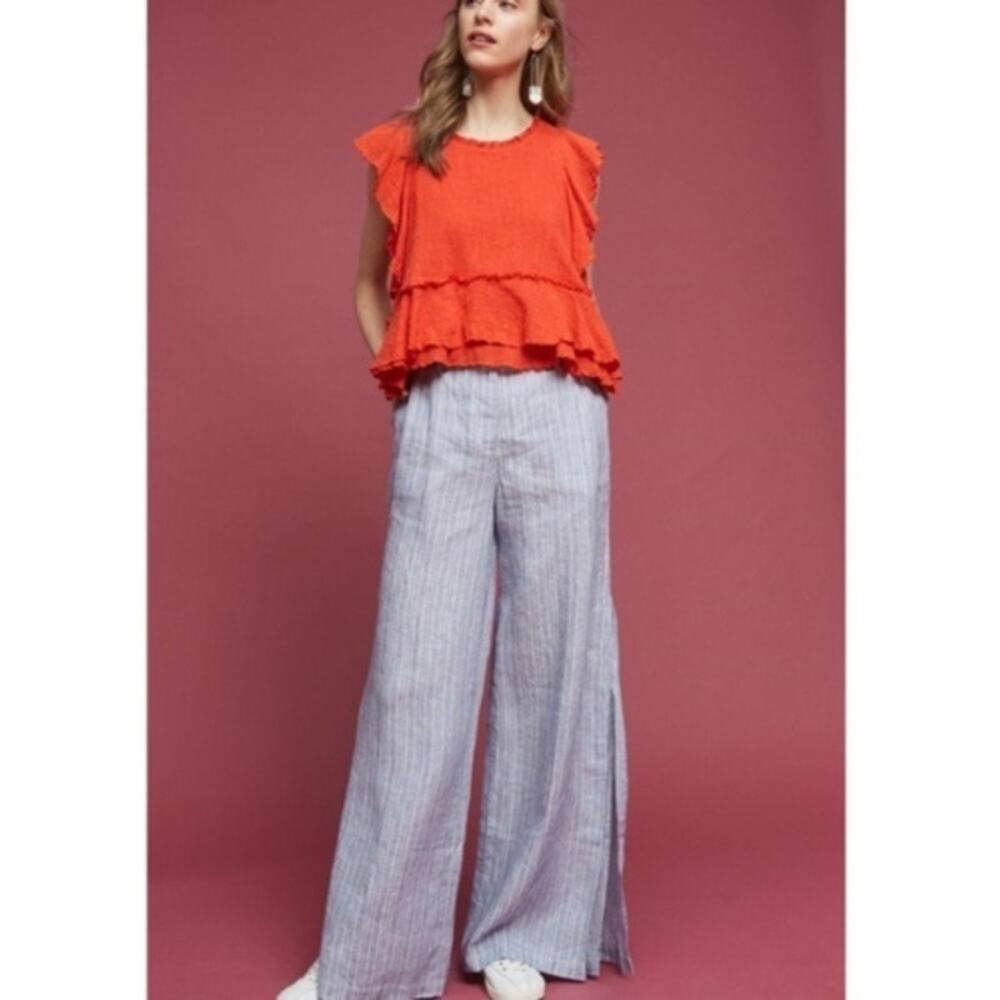 Anthropologie Maeve Cascade Tiered Shell Ruffle Valentine Red Women Size Small